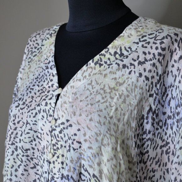 NWT Rails Thea Linen Cropped Blouse Sz L - Picture 5 of 7